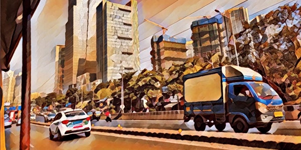 Painting of a building in Bangalore.